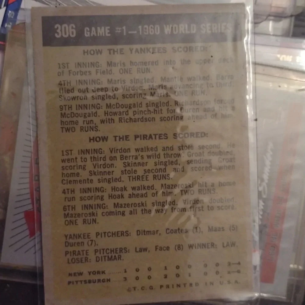 1960 World Series BB Card